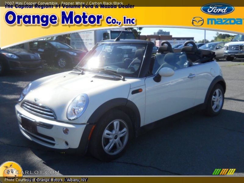 Pepper White / Carbon Black/Black 2007 Mini Cooper Convertible