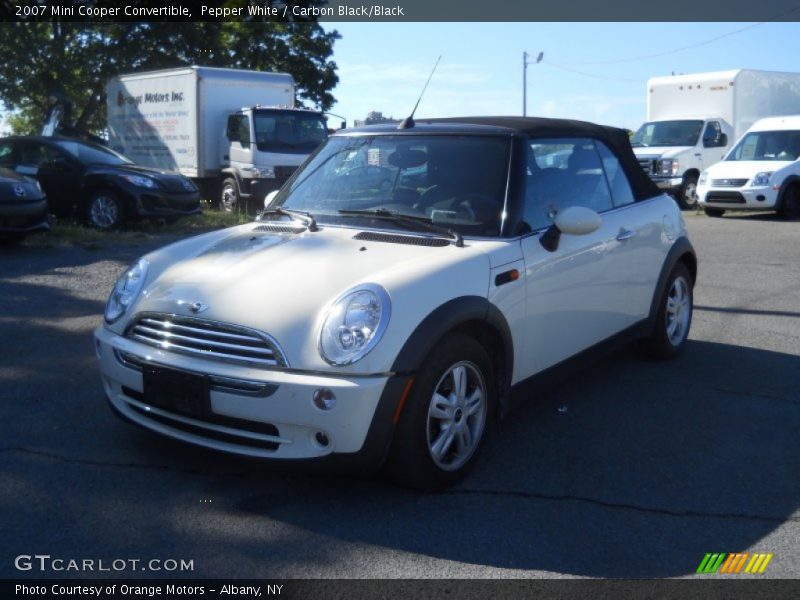 Pepper White / Carbon Black/Black 2007 Mini Cooper Convertible