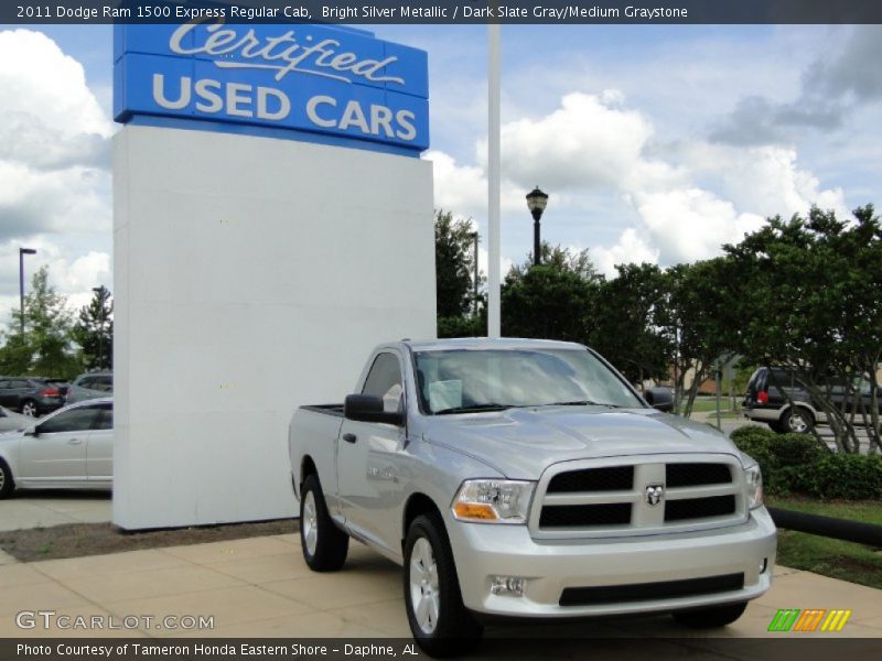 Bright Silver Metallic / Dark Slate Gray/Medium Graystone 2011 Dodge Ram 1500 Express Regular Cab