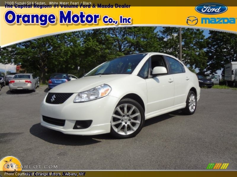 White Water Pearl / Black 2008 Suzuki SX4 Sedan