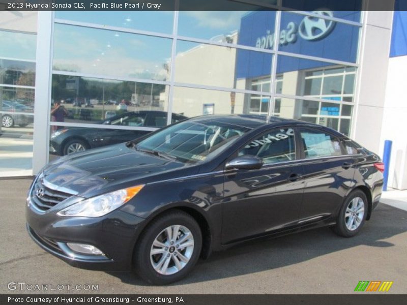 Pacific Blue Pearl / Gray 2013 Hyundai Sonata GLS