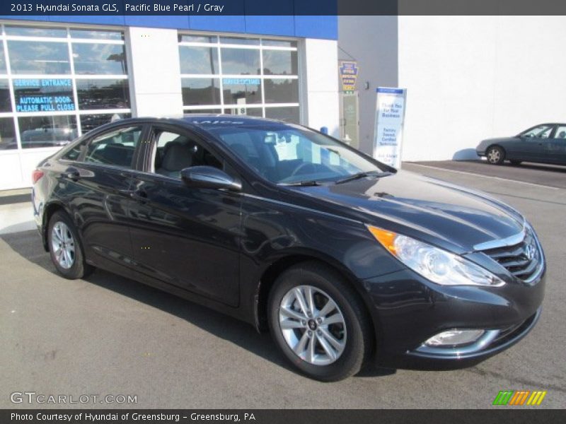 Pacific Blue Pearl / Gray 2013 Hyundai Sonata GLS