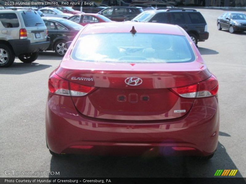 Red Allure / Beige 2013 Hyundai Elantra Limited