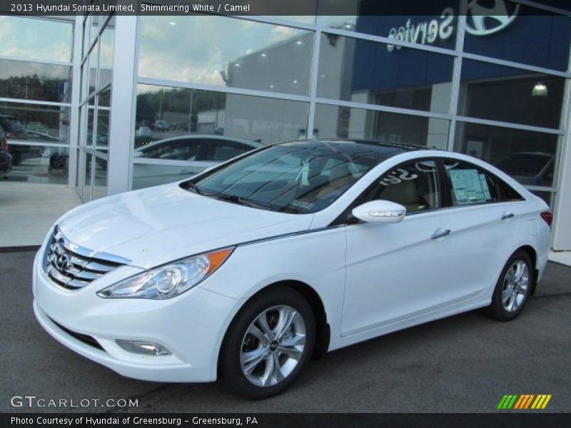 Shimmering White / Camel 2013 Hyundai Sonata Limited