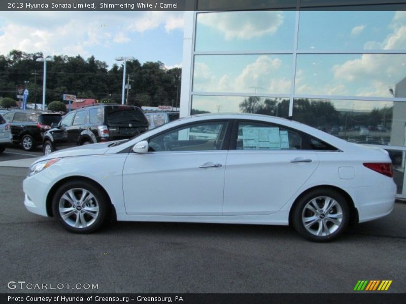 Shimmering White / Camel 2013 Hyundai Sonata Limited