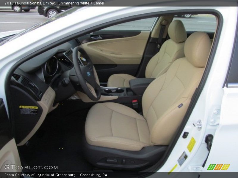 Shimmering White / Camel 2013 Hyundai Sonata Limited