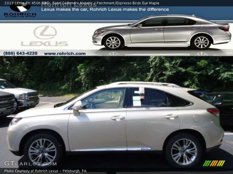 Satin Cashmere Metallic / Parchment/Espresso Birds Eye Maple 2013 Lexus RX 450h AWD