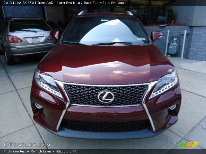 Claret Red Mica / Black/Ebony Birds Eye Maple 2013 Lexus RX 350 F Sport AWD