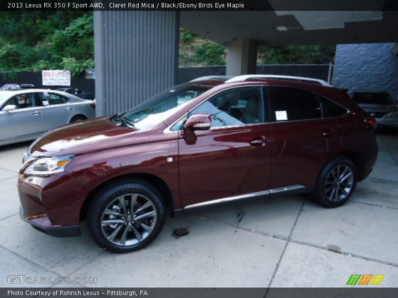 Claret Red Mica / Black/Ebony Birds Eye Maple 2013 Lexus RX 350 F Sport AWD