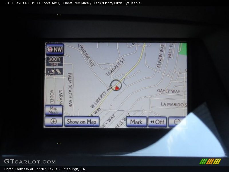Navigation of 2013 RX 350 F Sport AWD