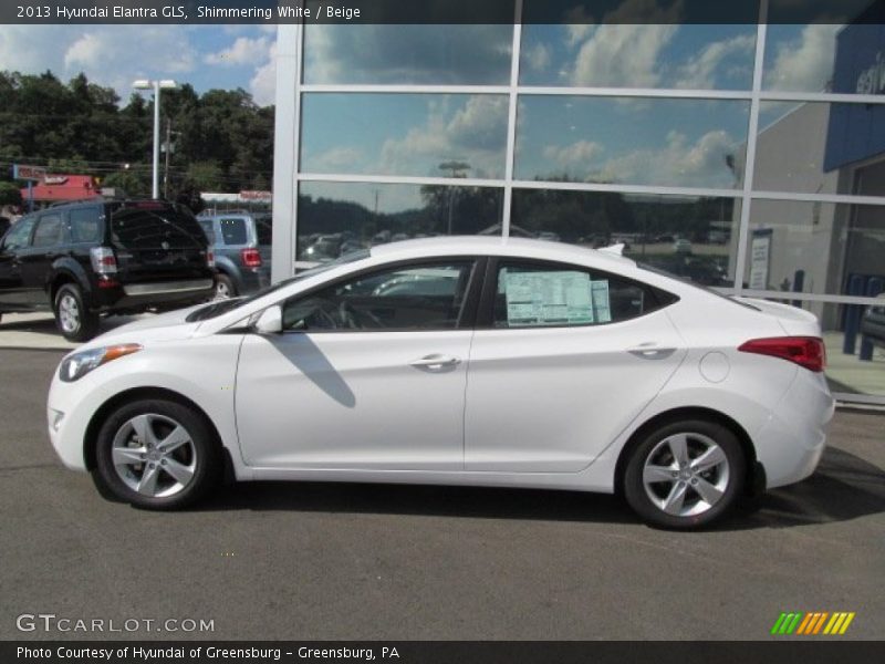Shimmering White / Beige 2013 Hyundai Elantra GLS