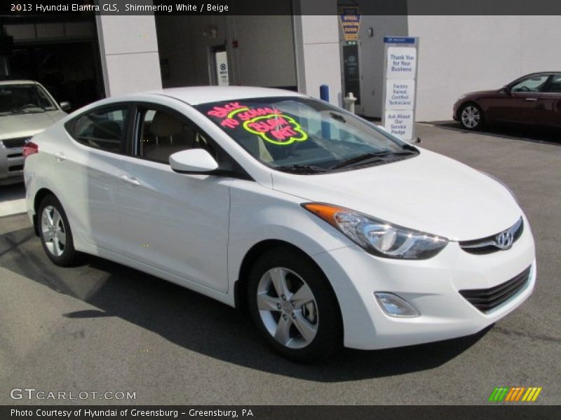 Shimmering White / Beige 2013 Hyundai Elantra GLS