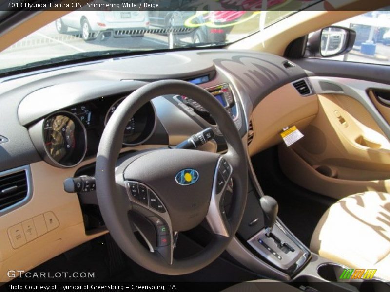 Shimmering White / Beige 2013 Hyundai Elantra GLS