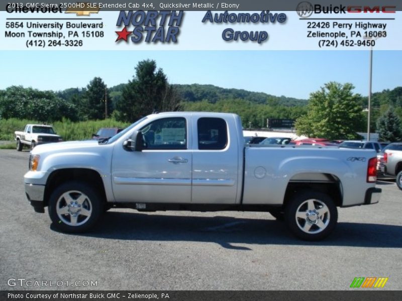 Quicksilver Metallic / Ebony 2013 GMC Sierra 2500HD SLE Extended Cab 4x4
