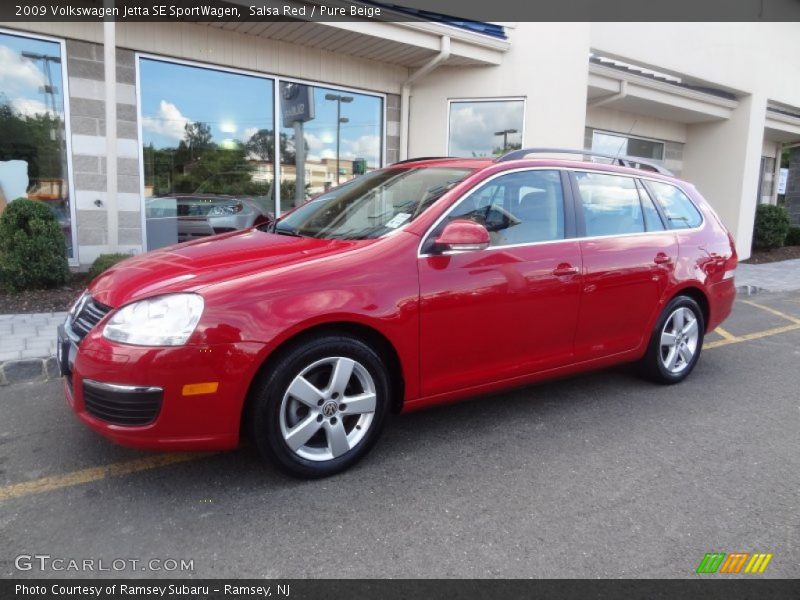 Salsa Red / Pure Beige 2009 Volkswagen Jetta SE SportWagen