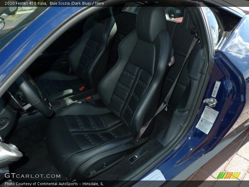 Front Seat of 2010 458 Italia