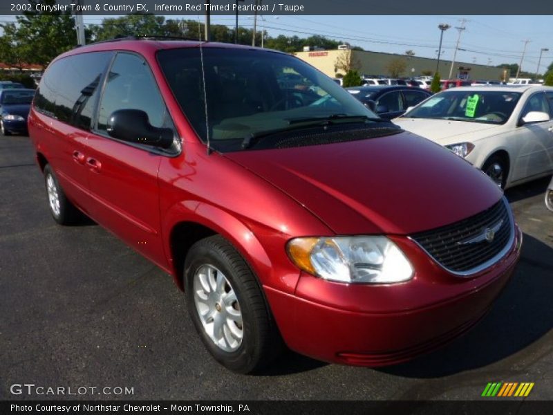 Inferno Red Tinted Pearlcoat / Taupe 2002 Chrysler Town & Country EX