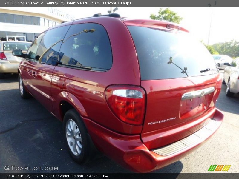 Inferno Red Tinted Pearlcoat / Taupe 2002 Chrysler Town & Country EX