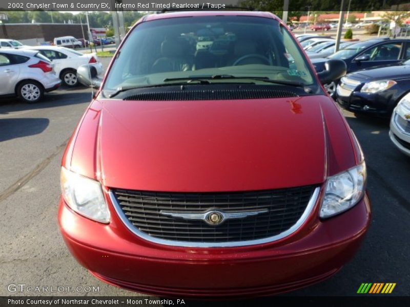 Inferno Red Tinted Pearlcoat / Taupe 2002 Chrysler Town & Country EX