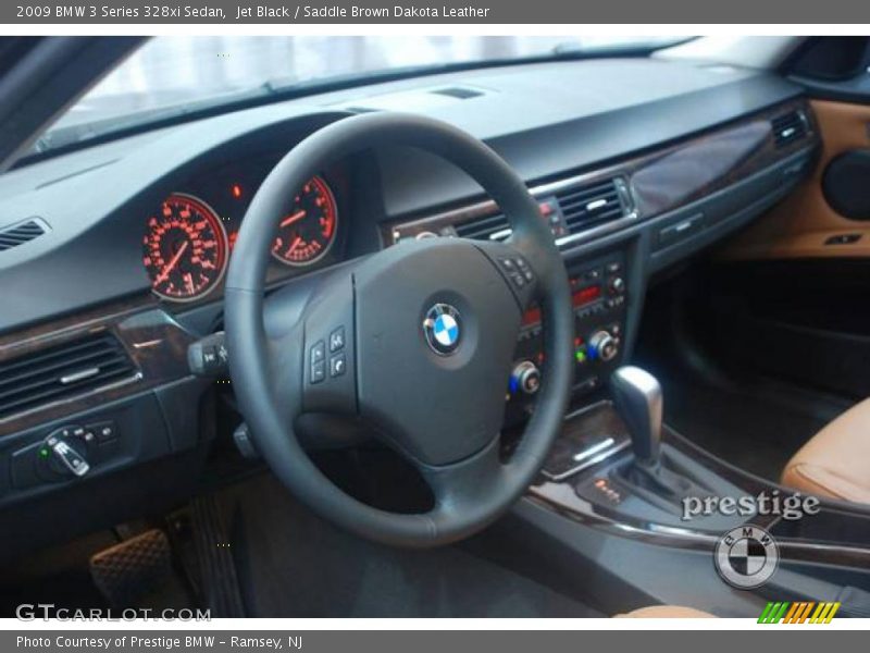 Jet Black / Saddle Brown Dakota Leather 2009 BMW 3 Series 328xi Sedan