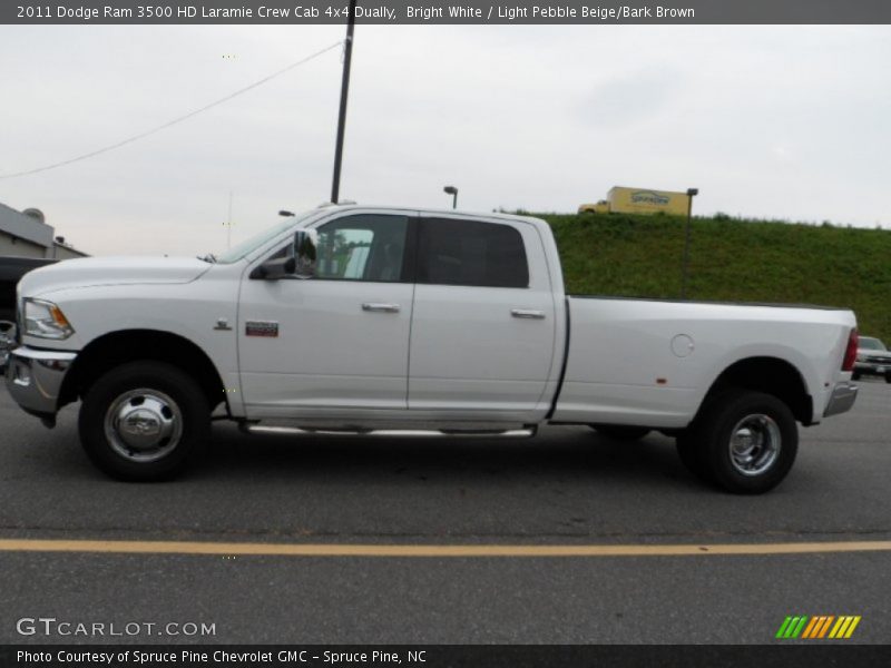 Bright White / Light Pebble Beige/Bark Brown 2011 Dodge Ram 3500 HD Laramie Crew Cab 4x4 Dually