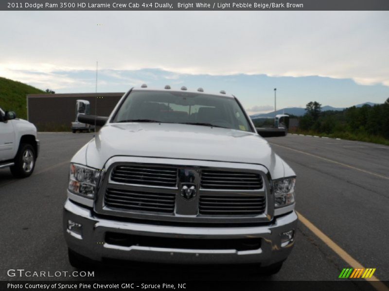 Bright White / Light Pebble Beige/Bark Brown 2011 Dodge Ram 3500 HD Laramie Crew Cab 4x4 Dually