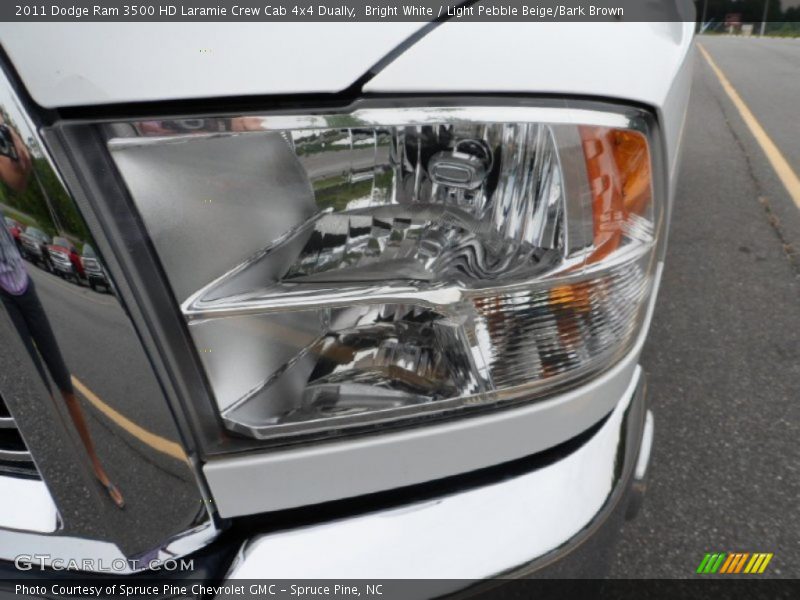 Bright White / Light Pebble Beige/Bark Brown 2011 Dodge Ram 3500 HD Laramie Crew Cab 4x4 Dually
