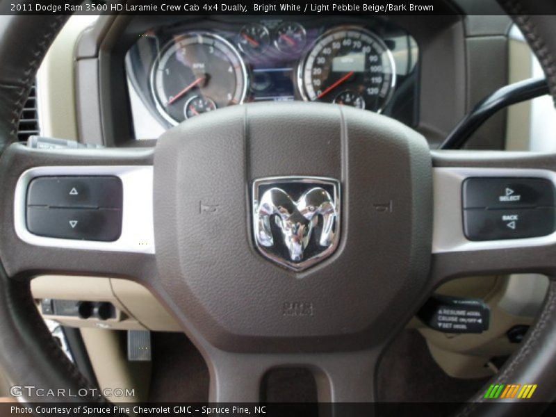 Bright White / Light Pebble Beige/Bark Brown 2011 Dodge Ram 3500 HD Laramie Crew Cab 4x4 Dually