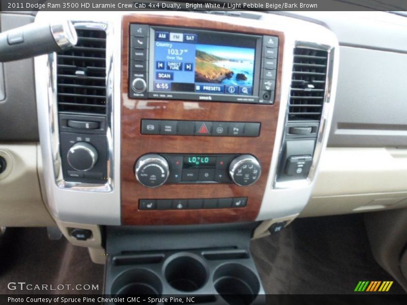 Bright White / Light Pebble Beige/Bark Brown 2011 Dodge Ram 3500 HD Laramie Crew Cab 4x4 Dually