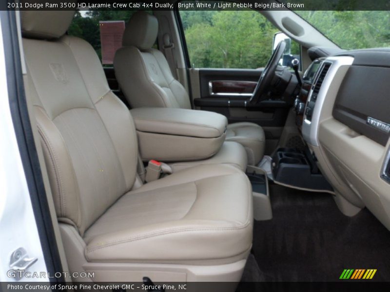 Bright White / Light Pebble Beige/Bark Brown 2011 Dodge Ram 3500 HD Laramie Crew Cab 4x4 Dually