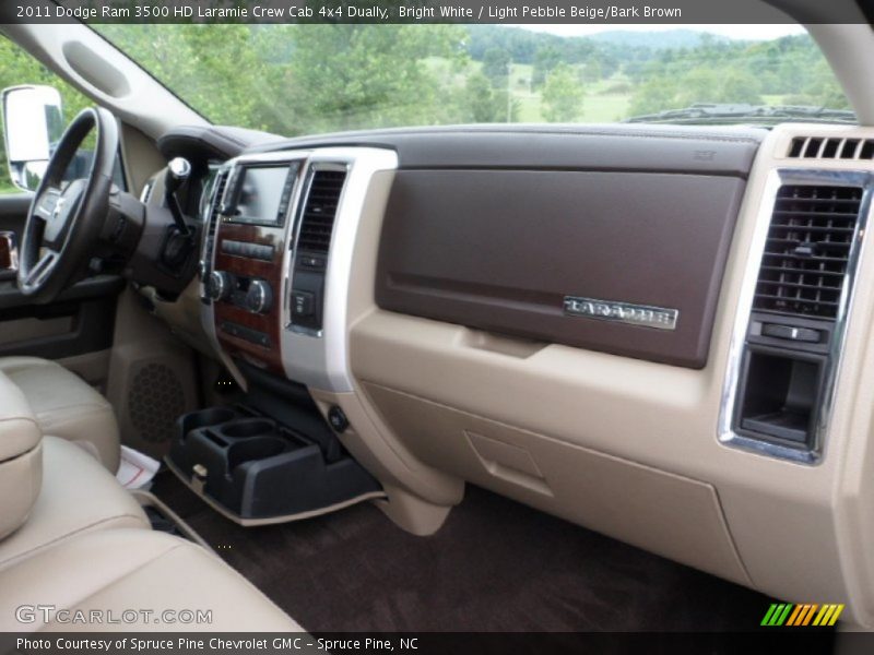 Bright White / Light Pebble Beige/Bark Brown 2011 Dodge Ram 3500 HD Laramie Crew Cab 4x4 Dually