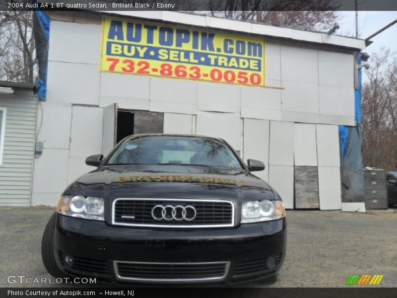 Brilliant Black / Ebony 2004 Audi A4 1.8T quattro Sedan