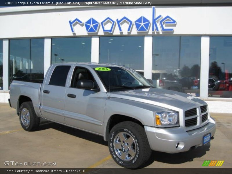 Bright Silver Metallic / Medium Slate Gray 2006 Dodge Dakota Laramie Quad Cab 4x4
