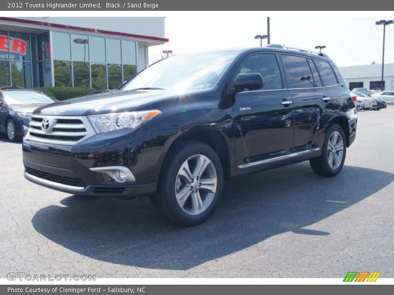 Black / Sand Beige 2012 Toyota Highlander Limited