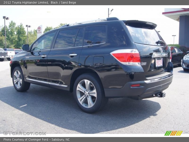 Black / Sand Beige 2012 Toyota Highlander Limited