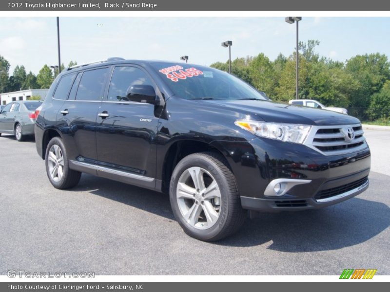 Black / Sand Beige 2012 Toyota Highlander Limited