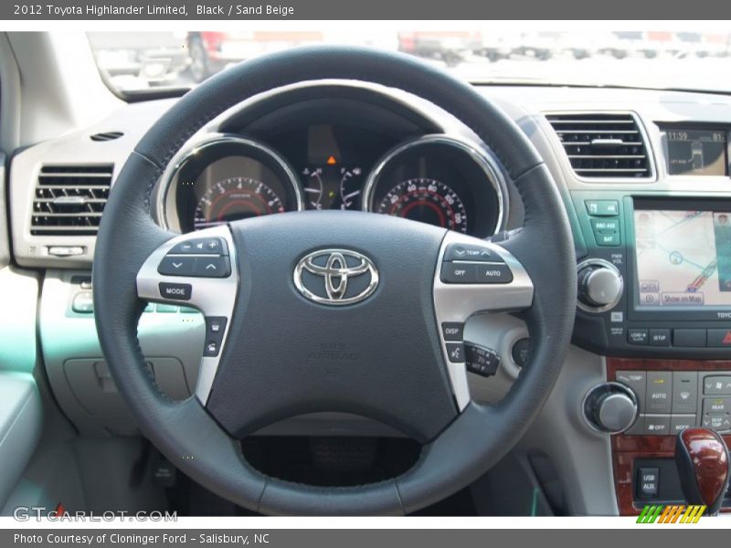 Black / Sand Beige 2012 Toyota Highlander Limited