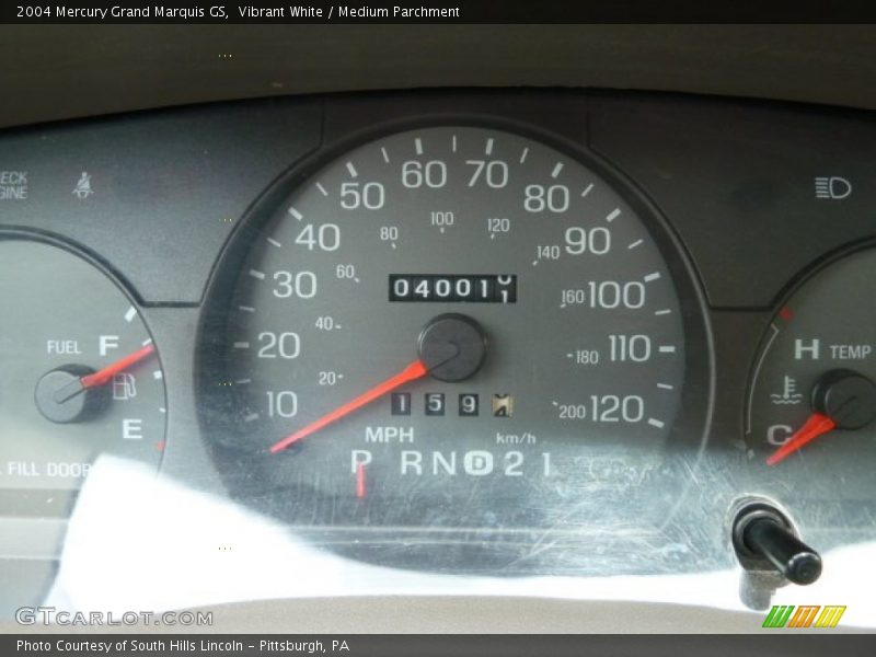 Vibrant White / Medium Parchment 2004 Mercury Grand Marquis GS