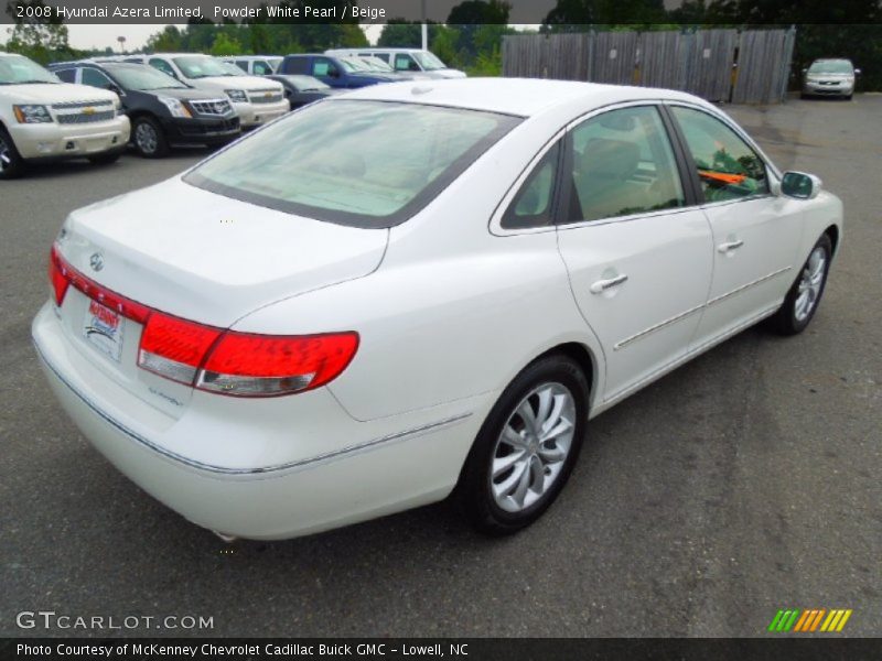 Powder White Pearl / Beige 2008 Hyundai Azera Limited