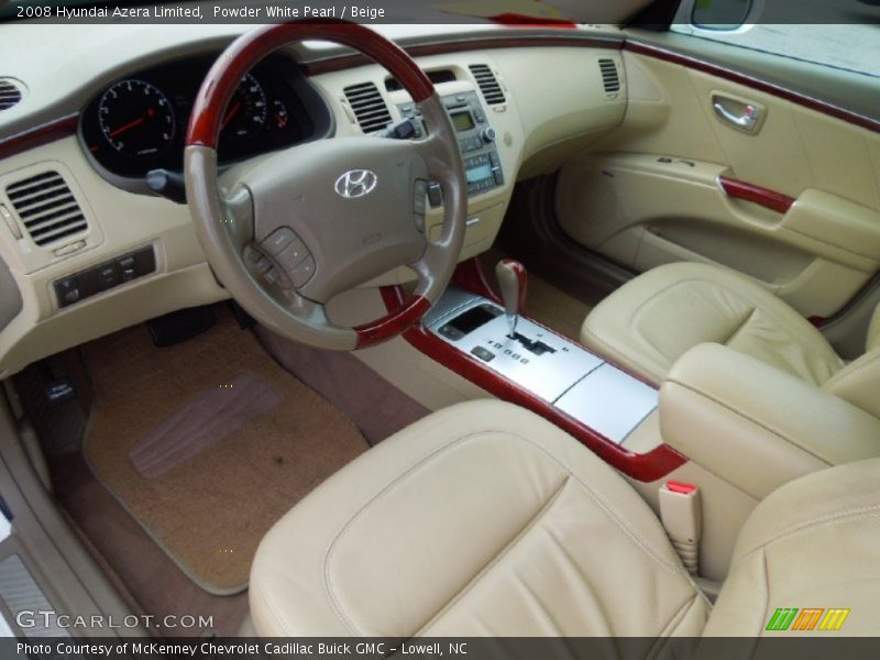 Powder White Pearl / Beige 2008 Hyundai Azera Limited