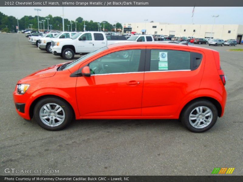 Inferno Orange Metallic / Jet Black/Dark Titanium 2012 Chevrolet Sonic LT Hatch