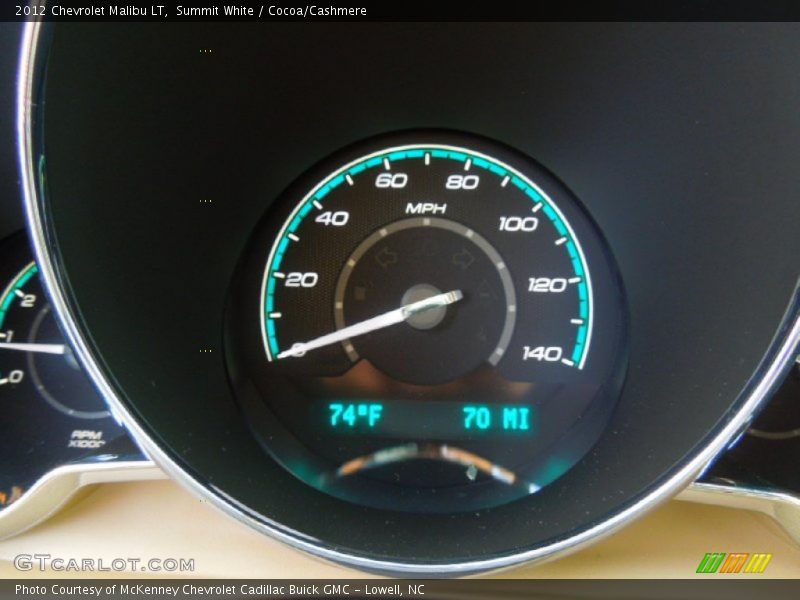 Summit White / Cocoa/Cashmere 2012 Chevrolet Malibu LT