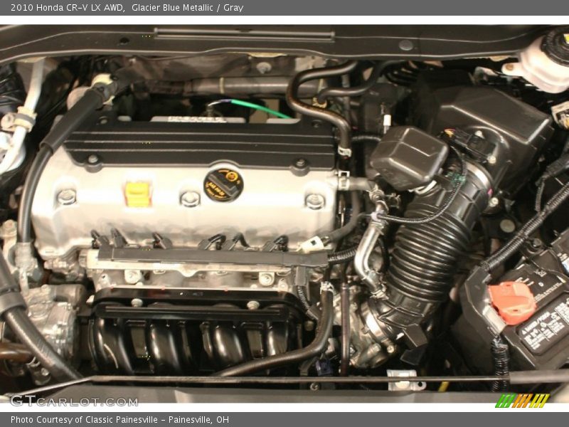 Glacier Blue Metallic / Gray 2010 Honda CR-V LX AWD