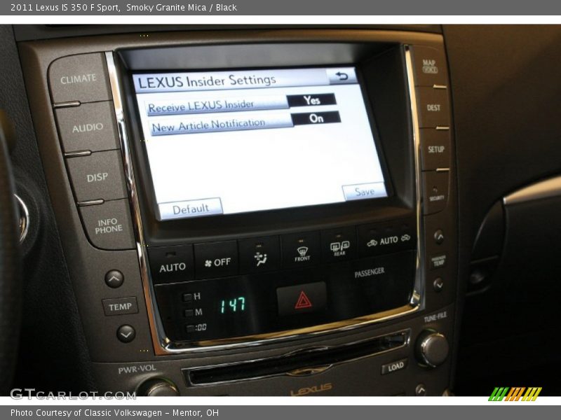 Controls of 2011 IS 350 F Sport