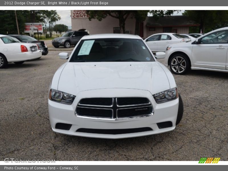 Bright White / Black/Light Frost Beige 2012 Dodge Charger SE