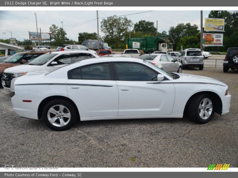 Bright White / Black/Light Frost Beige 2012 Dodge Charger SE