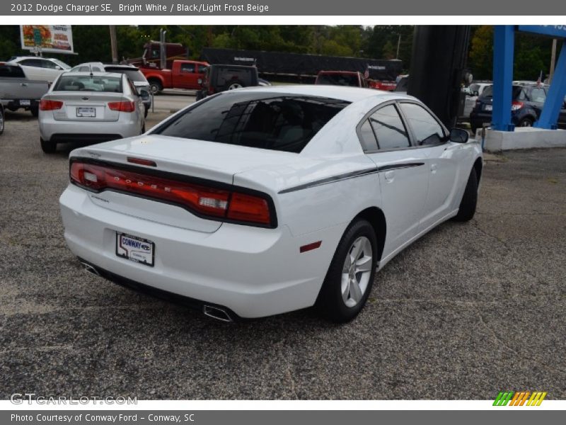Bright White / Black/Light Frost Beige 2012 Dodge Charger SE