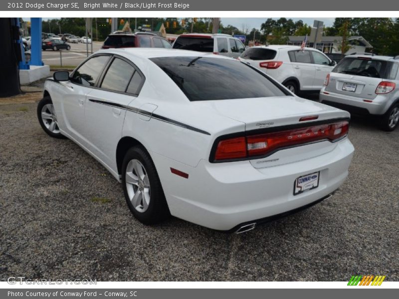 Bright White / Black/Light Frost Beige 2012 Dodge Charger SE