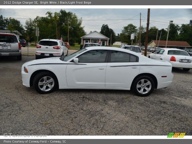 Bright White / Black/Light Frost Beige 2012 Dodge Charger SE
