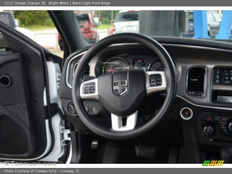 Bright White / Black/Light Frost Beige 2012 Dodge Charger SE